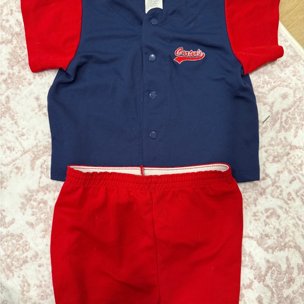 Carter's Navy and Red Baby Baseball Two-Piece Set